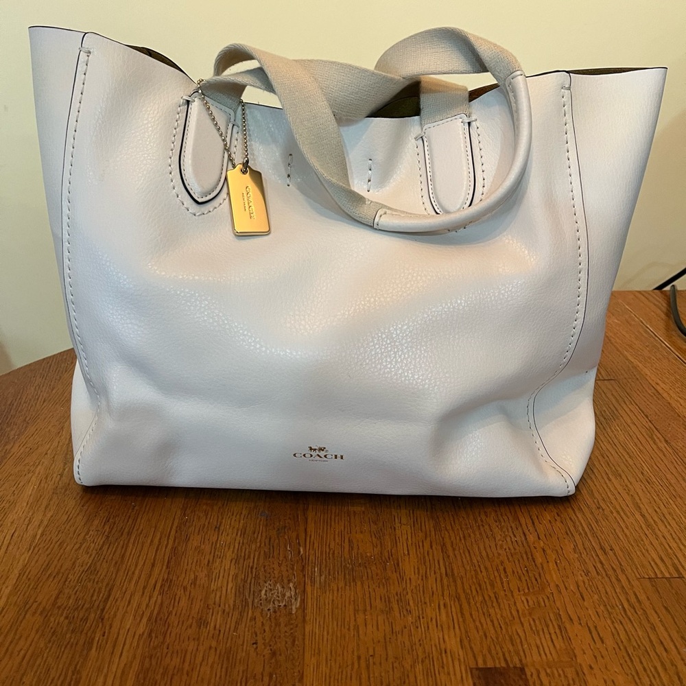 Coach chalk pebbles leather Derby tote